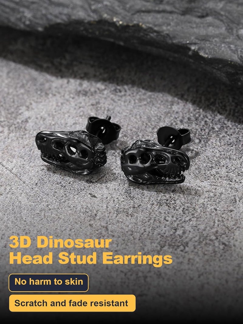 U7 Dragon Earrings Stainless Steel/18K Gold/Black/S925 Sterling Silver Hoop Earrings for Men Women, Personalized Punk Rock Huggie Earrings, Hypoallergenic - Image 4